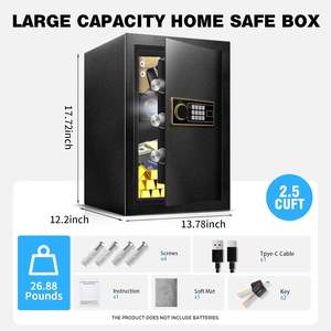 Safe Lock <b>Box</b> Cut-Resistant Steel Safe with Electronic Password Key 52L Safe <b>Box</b> for Home Commercial Offices Vaults - Product Image 2