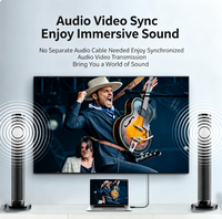 Câble Jasoz vers DP 1.2 4K Ultra HD Audio Vidéo Synchronisé avec Connecteur Plaqué Or pour PC, Moniteur, Téléviseur, Projecteur
