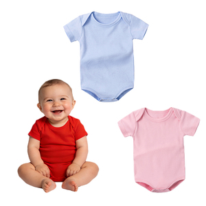 Abbigliamento Estivo per Neonati Tutina 100% Cotone Lavorato a Maglia Manica Corta con Chiusura a Bottoni Carina e Versatile - Product Image 5