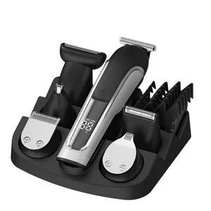 Tondeuse à cheveux professionnelle rechargeable multifonctionnelle 6 en 1 Kit de tondeuse à cheveux électrique pour hommes pour barbiers