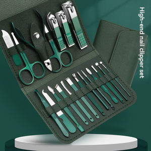 <span class=keywords><strong>Set</strong></span> completo <span class=keywords><strong>per</strong></span> <span class=keywords><strong>Manicure</strong></span> <span class=keywords><strong>professionale</strong></span> in acciaio verde scuro da 20 pezzi con forbici in pelle morta e Kit <span class=keywords><strong>per</strong></span> Nail Art <span class=keywords><strong>per</strong></span> la toelettatura - Product Image 3