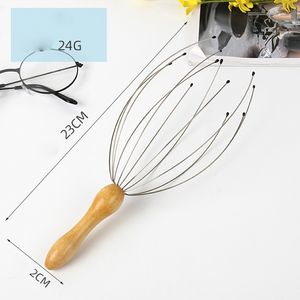 Massageador de Cabeça Polvo Dobrável por Atacado com Cabo de Madeira Ferramenta de Massagem Iônica Compacta para Couro Cabeludo Acolchoada Escova de Cerdas para Uso Doméstico - Product Image 1