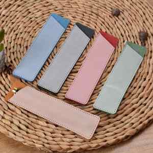 X1012 Petites pochettes en cuir véritable, porte-stylos créatif, étui à papeterie gaufré, pochette à stylos vintage - Product Image 2