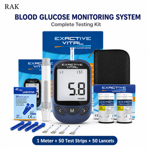 Glucomètre Exactive Vital pour la <span class=keywords><strong>mesure</strong></span> du glucose sanguin en mg/dL ou mmol/L, unité optionnelle, glucomètre portable pour la <span class=keywords><strong>mesure</strong></span> du sucre dans le sang à domicile pour les tests <span class=keywords><strong>de</strong></span> <span class=keywords><strong>diabète</strong></span> - Product Image 2