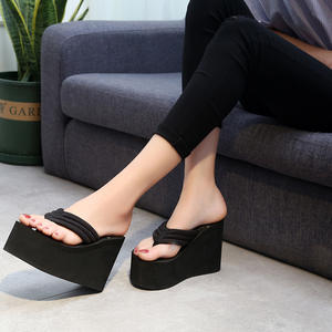 Sandalias de Plataforma para Mujer, Verano, Suela Gruesa, Tacón Extra Alto, Color Sólido, Exterior, Parte Superior de Nailon, Forro de EVA, Tallas 35-41 - Product Image 1