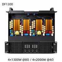 Amplificateur de puissance numérique de classe D 4 canaux 2U DF1300 1300W sous 8 ohms 2000W sous 4 ohms Son clair pour sonorisation de ligne (Line Array) en tournée