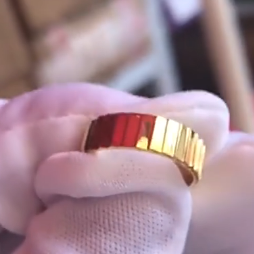 Anello a strisce personalizzato 14k god placcato - Product Image 2