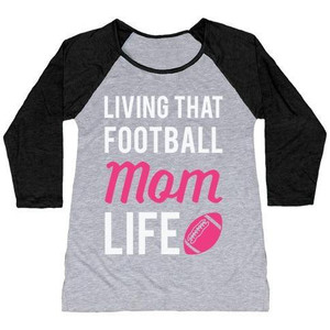 Maglietta da Baseball Tri-Blend femminile che vive quella vita da mamma calcistica - Product Image 3