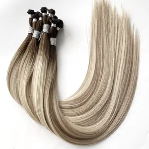 Factory Double Drawn No Glue No Heat Luxury Quality Handtied Weft Extension