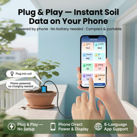Testeur de sol pour téléphone portable 8-en-1 NPK PH EC Température Humidité Capteur de sol USB Type-C pour l'agriculture intelligente et le jardinage