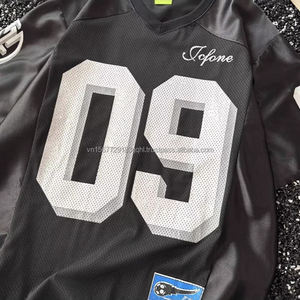 Camiseta de rugby para hombre, de verano, a la moda, de malla, de manga corta, transpirable, holgada, deportiva, de marca, con diseño de empalmes. - Product Image 4