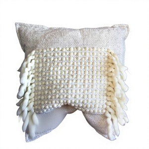 Luxury Bohemian Wool <b>Cushion</b> Cover Handwoven Non-Toxic Removable Washable Square 100% Cotton Filling Zipper Closure Decor Throw - Product Image 1