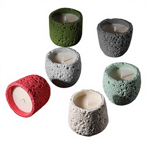 Produit transfrontalier très demandé : Pot à bougie d'aromathérapie créatif en ciment fait main, récipient vide, cadeau souvenir romantique parfumé - Product Image 1