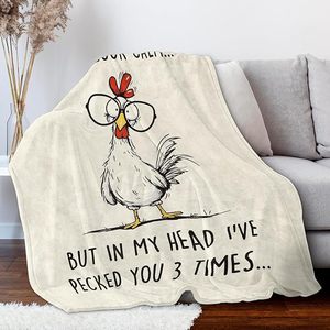 Glasses Chicken Flannel Blanket Throw Blanket Nap Blanket Fade Resistant Lightweight for Travel Camping Custom <b>Print</b> Wholesale - Product Image 6
