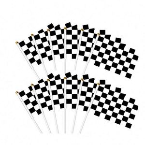 Racing Car <b>Flag</b> Sport Events Decorations Supplies Mini Hand Held Plastic Hand Stick Checkered <b>Flags</b> - Product Image 5