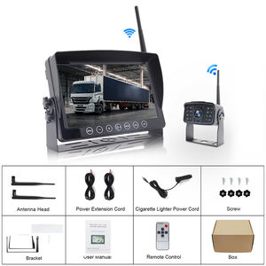 Carretilla elevadora autobús camión cámara inalámbrica 9 pulgadas Monitor LCD DVR pantalla dividida dos canales 720p AHD cámara <span class=keywords><strong>de</strong></span> espejo retrovisor impermeable - Product Image 2