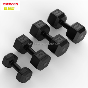 מכירה ישירה מוצק צבע PVC + מלט תערובת בטיחות משקולת כושר משקולת הקס - Product Image 2