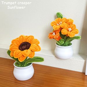 Plantas en Maceta Acabadas al por Mayor, Adornos de Escritorio, Varillas Retorcidas Hechas a Mano, Flores Simuladas, Mini Bonsái, Regalos de Navidad - Product Image 5