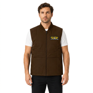 Chaleco de lona de algodón personalizado con logo, chaleco de lona pesada para montar, chaqueta sin mangas informal de lona, chaleco de lona encerada premium para exteriores - Product Image 1