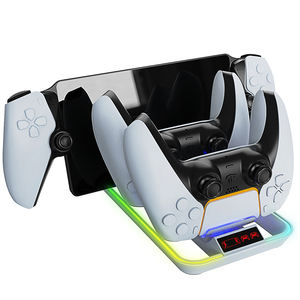 Station de charge multifonctionnelle <span class=keywords><strong>3</strong></span> en 1 avec lumière LED RVB, double contrôleur, support de base pour manette PS5, console de <span class=keywords><strong>jeu</strong></span> PS Portal - Product Image 1