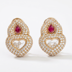 Pendientes de Oro Amarillo de 14K con Diamantes en Movimiento en Forma de Corazón, Diamantes Naturales G-H SI, Joyería Fina - Product Image 4