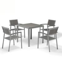 5 pièces en aluminium durable solide patio extérieur Pub Bistro Bar comptoir Table tabourets hauts moderne Commercial hôtel Restaurant salle à manger