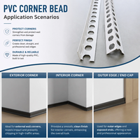 Profilé d'angle en PVC perforé pour protection murale, longueur personnalisée 2,5m 3m, taille standard, approvisionnement en gros