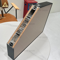 Porte à cadre en bois de style minimaliste, structure invisible en alliage d'aluminium, excellente isolation acoustique, surface finie, maison, villa