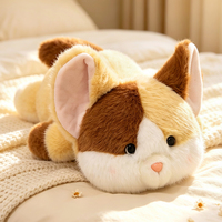 Nouvel Arrivage : Coussin en Peluche Renard ou Lonterneur Couché, Décoration d'Intérieur, Cadeau pour Enfants, Jouet Doux Chat ou Chiot Couché