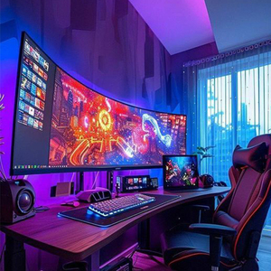 จอคอมโค้ง 49 นิ้ว หน้าจอกว้าง 5120*1440 5k แบบด้าน ปรับระดับได้ 120HZ 165HZ 240HZ 1ms จอเกมมิ่ง LED 49 นิ้ว แบบโค้ง - Product Image 1