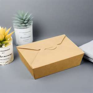 Caja para Hamburguesas de Papel Kraft de Grado Alimenticio, Caja para Hamburguesas de Papel Reciclable Personalizada, Contenedor para Comida Rápida - Product Image 3