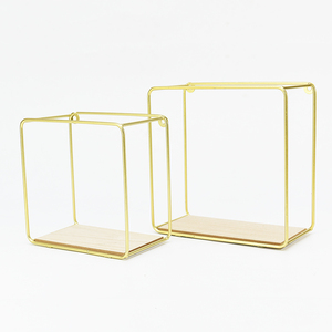 Étagère <span class=keywords><strong>murale</strong></span> carrée dorée de style nordique, simple et multifonctionnelle, pour la maison, sur mesure - Product Image 1