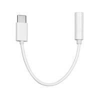 Adaptateur Type-C vers prise casque 3,5 mm avec gaine en PVC - Prise audio numérique et analogique pour haut-parleur, microphone et caméra - En stock