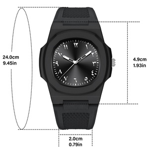 Montre étudiante en silicone pour femme, montre tendance, affichage à aiguilles, boîtier octogonal, résistance à l'eau 30M, montre à quartz - Product Image 5