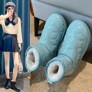 Botas De nieve De media pantorrilla para mujer, impermeables, De terciopelo De invierno, suaves, más algodón, nuevas Botas antideslizantes con punta redonda para invierno - Product Image 6