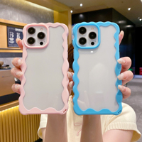 Nouvelle Arrivée Coque de Téléphone TPU Transparente Ondulée Mignonne Tendance Antichoc pour iPhone 18/17/16 Pro Max à Prix d'Usine