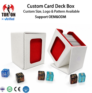   Boîte de rangement portable de luxe à double compartiment pour cartes, avec fenêtre de présentation, plateau à dés, en cuir PU, fermeture magnétique, étui cadeau TCG CCG - Product Image 1