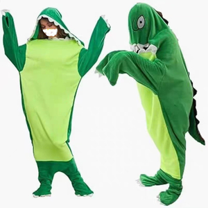 Tùy Chỉnh Cá Mập Mặc Chăn Dành Cho Người Lớn Động Vật Ấm Sang Trọng Mềm Stich Ngủ Mùa Đông Cosplay Pajama Cá Mập Đuôi Chăn - Product Image 2