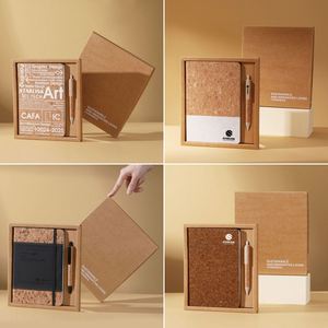 Professional Manufacturer Wholesale Promotional Business Recyclable <b>Gifts</b> <b>Set</b> Sustainable Development Cork Notebook <b>Gift</b> <b>Set</b> - Product Image 5