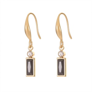 New Arrival Jewelry Stainless Steel Ear <b>Hook</b> <b>Earring</b> 18k Gold Plated Zircon Pendant <b>Earrings</b> - Product Image 1