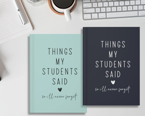 Wholesale A5 Custom Text Hardcover Journal Souvenir <b>Book</b> 100 Sheets Leather Thread Sewing Bound Things My Students Say Notebook - Product Image 1