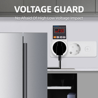 Protecteur de tension automatique, interrupteur de prise, AC 220V 16A, protection contre les surtensions, prise EU, prise numérique, protection de tension pour réfrigérateur