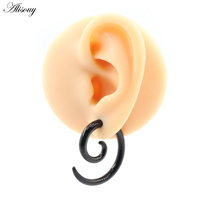 Alisouy 1PC 1.6-10mm Acier inoxydable Spirale Escargot Oreille Coniques Jauges Stretching Plugs Tunnel Expanders Body Piercing Jewelry