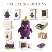 Peluche personnalisée : Créez votre propre design – Monstre aubergine en colère, poupée en peluche souple en forme de légume, mascotte alimentaire amusante pour la promotion de votre marque