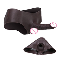Énorme manchon pénien creux noir pour hommes, type strap-on, pour agrandir et améliorer le pénis