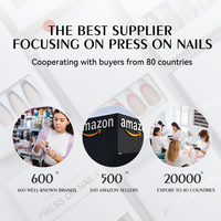 Easywell Faux Ongles de Luxe en Acrylique Personnalisés 30 Pièces avec Boîte d'Emballage de Luxe, Ongles à Presser en Gel Souple