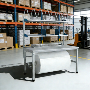 Station de travail multifonctionnelle avec cadre en <span class=keywords><strong>bois</strong></span> durable, distributeur de film à bulles et étagère de rangement - Product Image 2