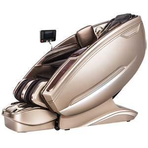 Electric Massage <b>Chair</b> Full Body SL Rail 4D Robotic Hand <b>Zero</b> <b>Gravity</b> Foot Massage Black Gold Color - Product Image 5