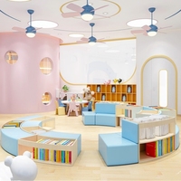 Canapé de lecture personnalisé Chiquitos, coin lecture pour la maternelle, sièges de dessin animé pour l'espace de repos du hall de lecture, armoire pour enfant