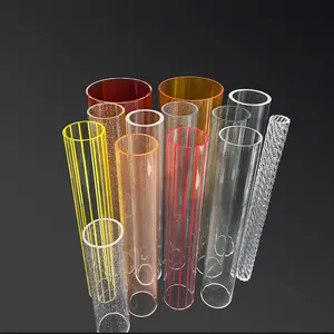 Plastic Clear Transparent Acrylic Pmma Crystal Lamp Tube For Led Lighting Decoration